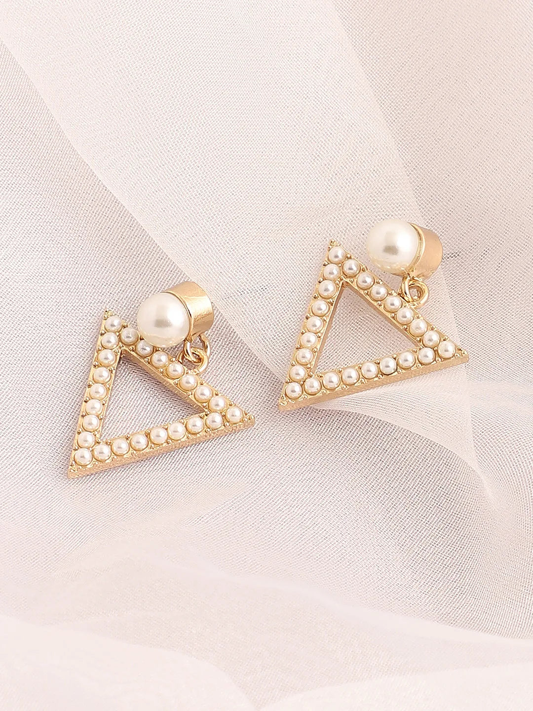 Gold Plated Party Designer Stone Drop Earring