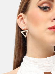 Gold Plated Party Designer Stone Drop Earring