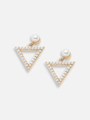 Gold Plated Party Designer Stone Drop Earring