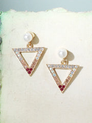 Gold Plated Party Designer Stone Drop Earring