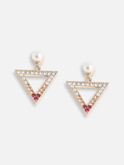 Gold Plated Party Designer Stone Drop Earring