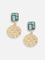 Gold Plated Party Designer Stone Drop Earring