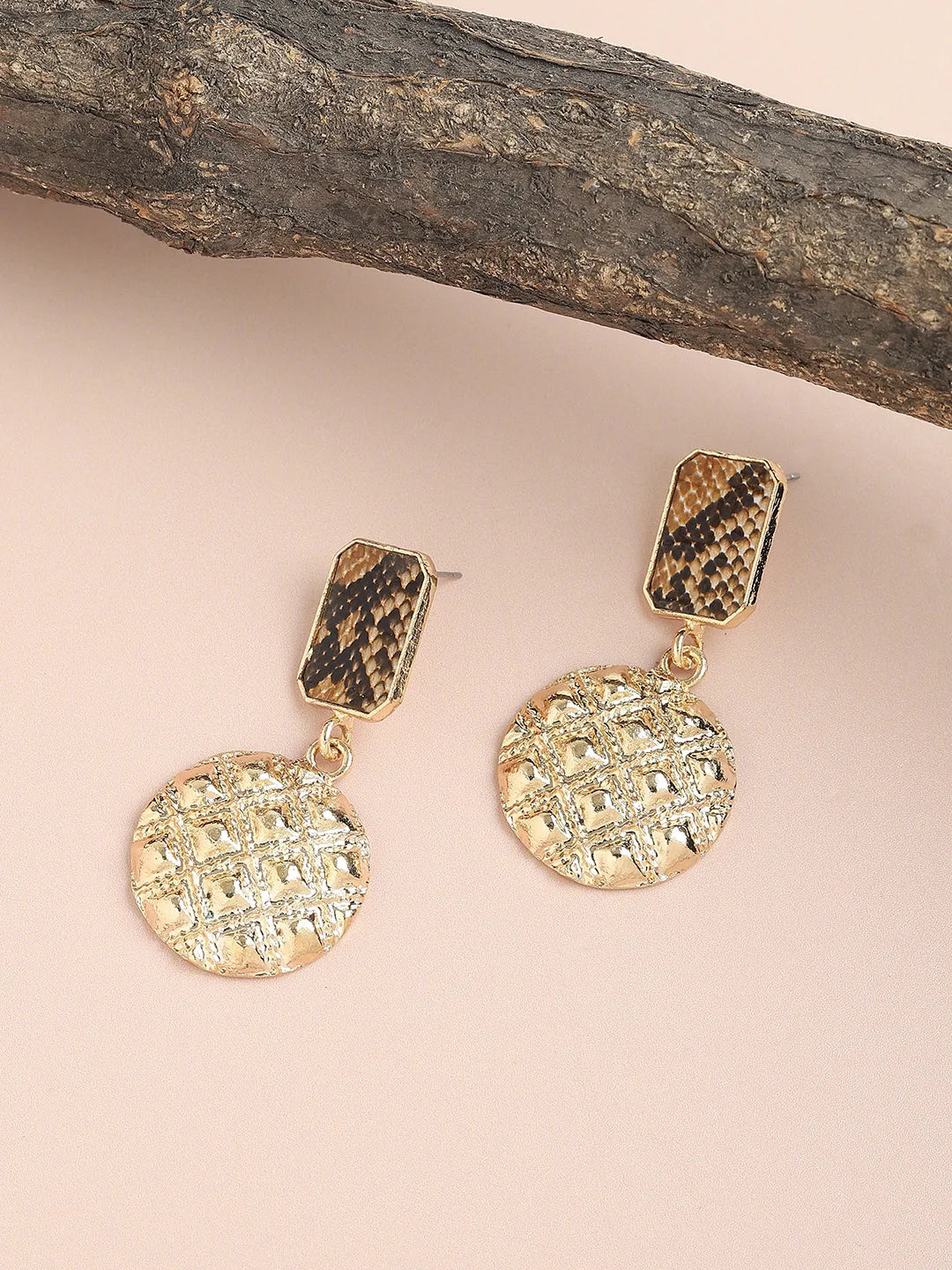 Gold Plated Party Designer Stone Drop Earring