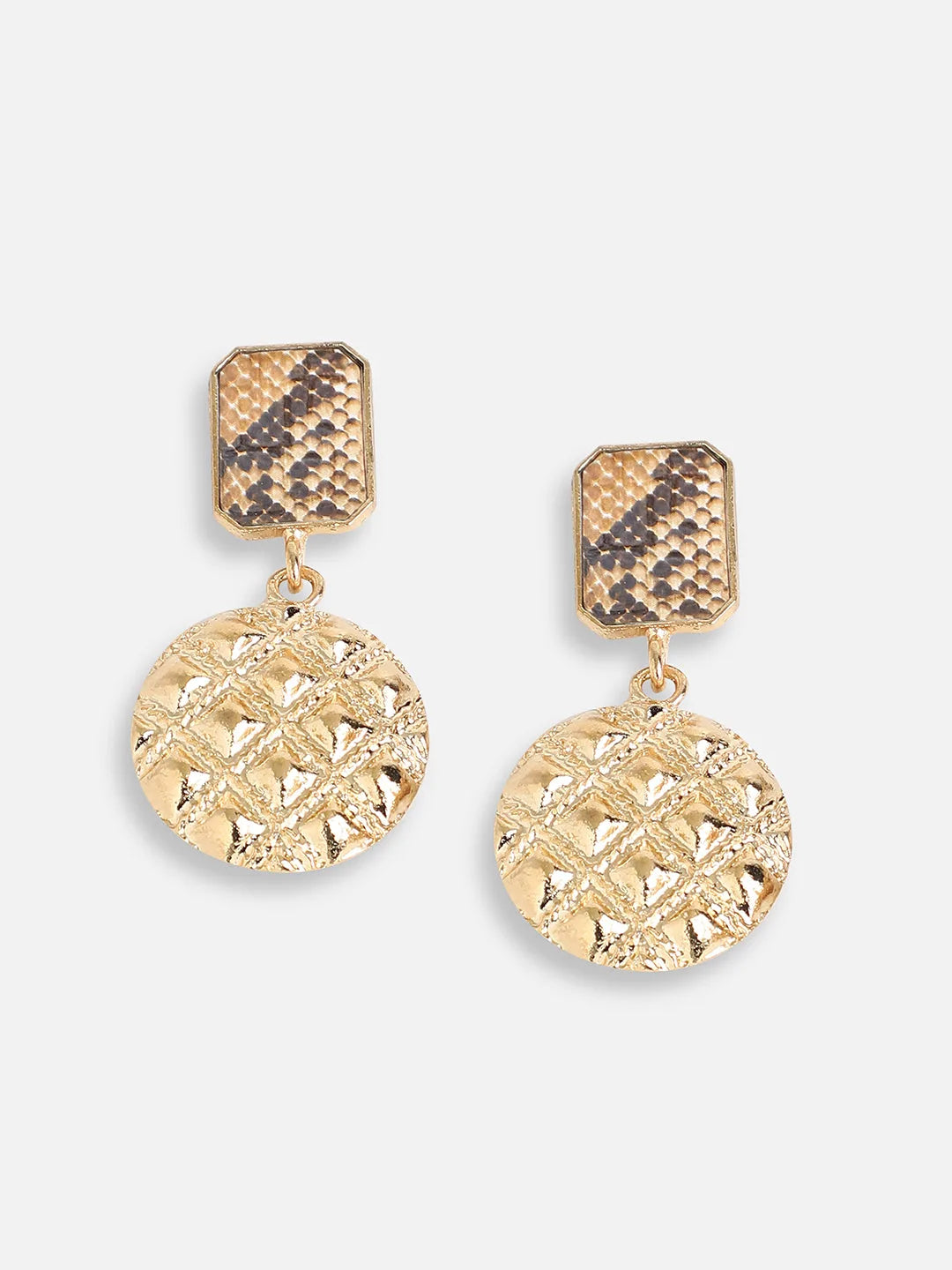 Gold Plated Party Designer Stone Drop Earring