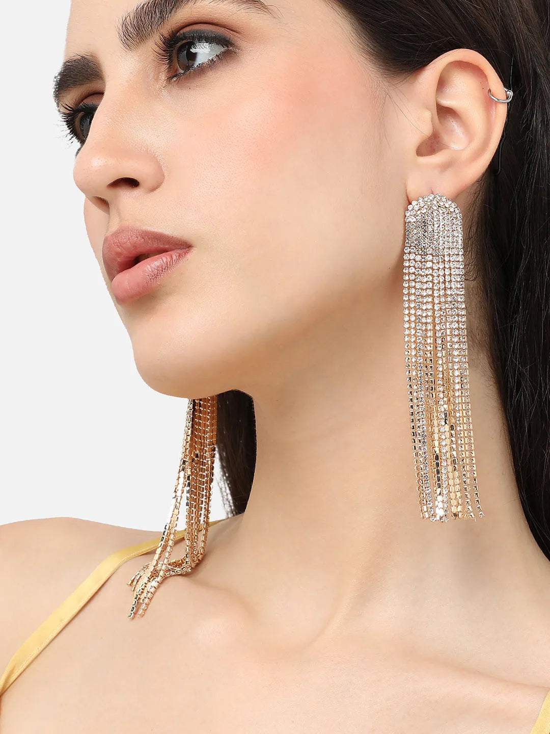 Silver Plated Designer Stone Party Drop Earring For Women