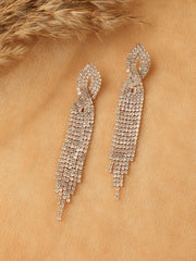 Silver Plated Designer Stone Party Drop Earring