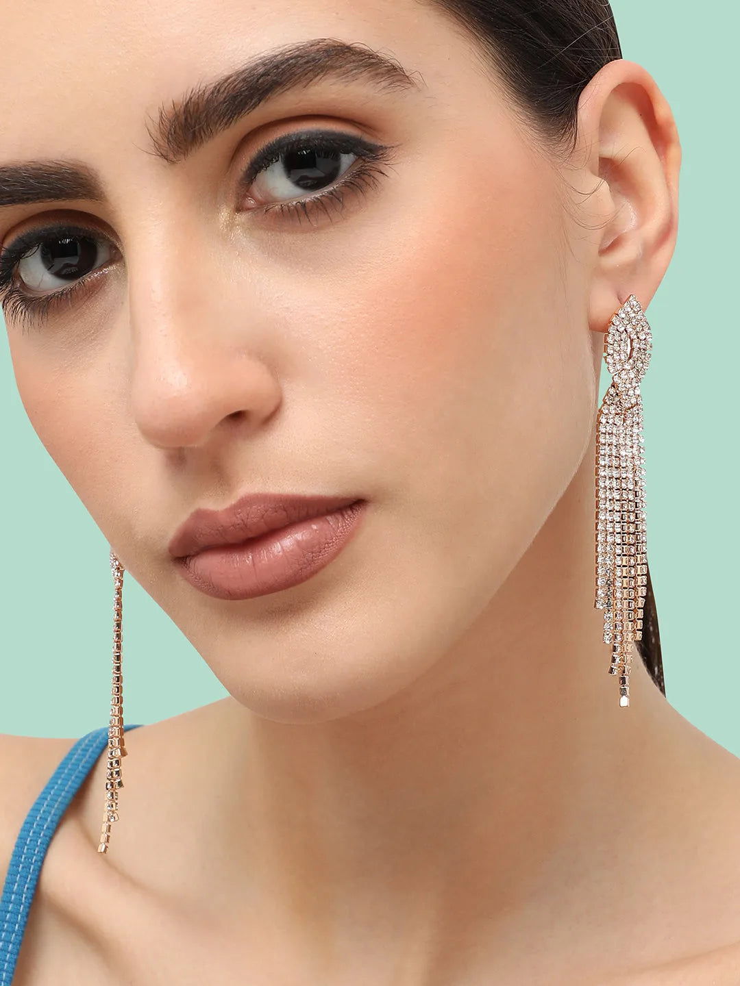 Silver Plated Designer Stone Party Drop Earring