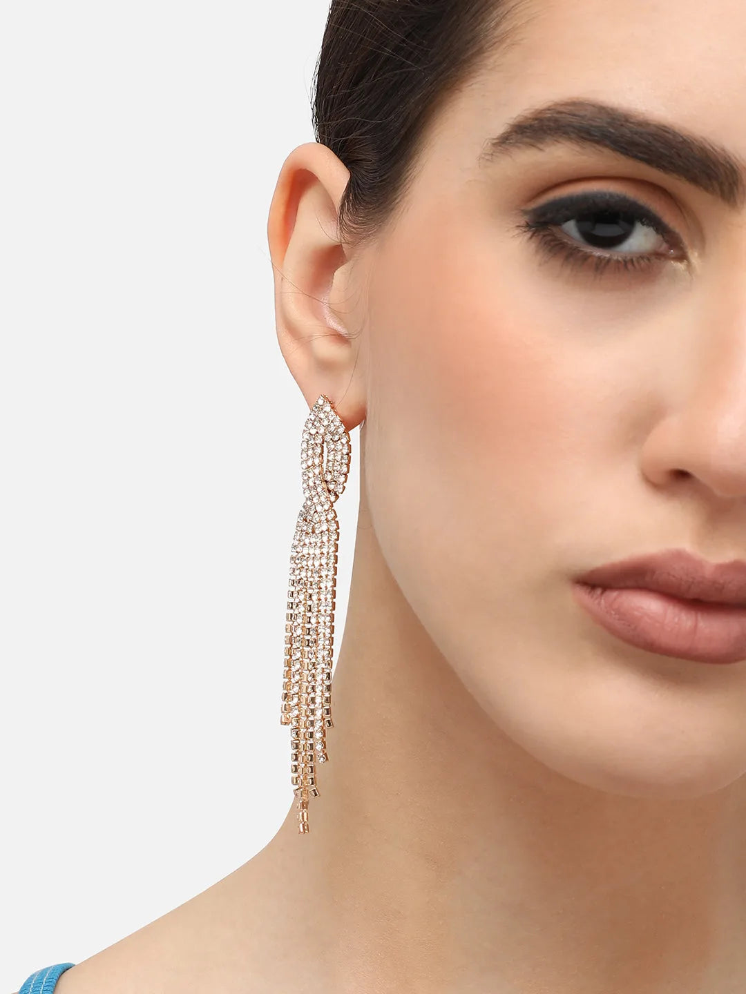 Silver Plated Designer Stone Party Drop Earring