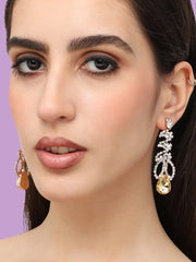 Gold Plated Designer Stone Party Drop Earring