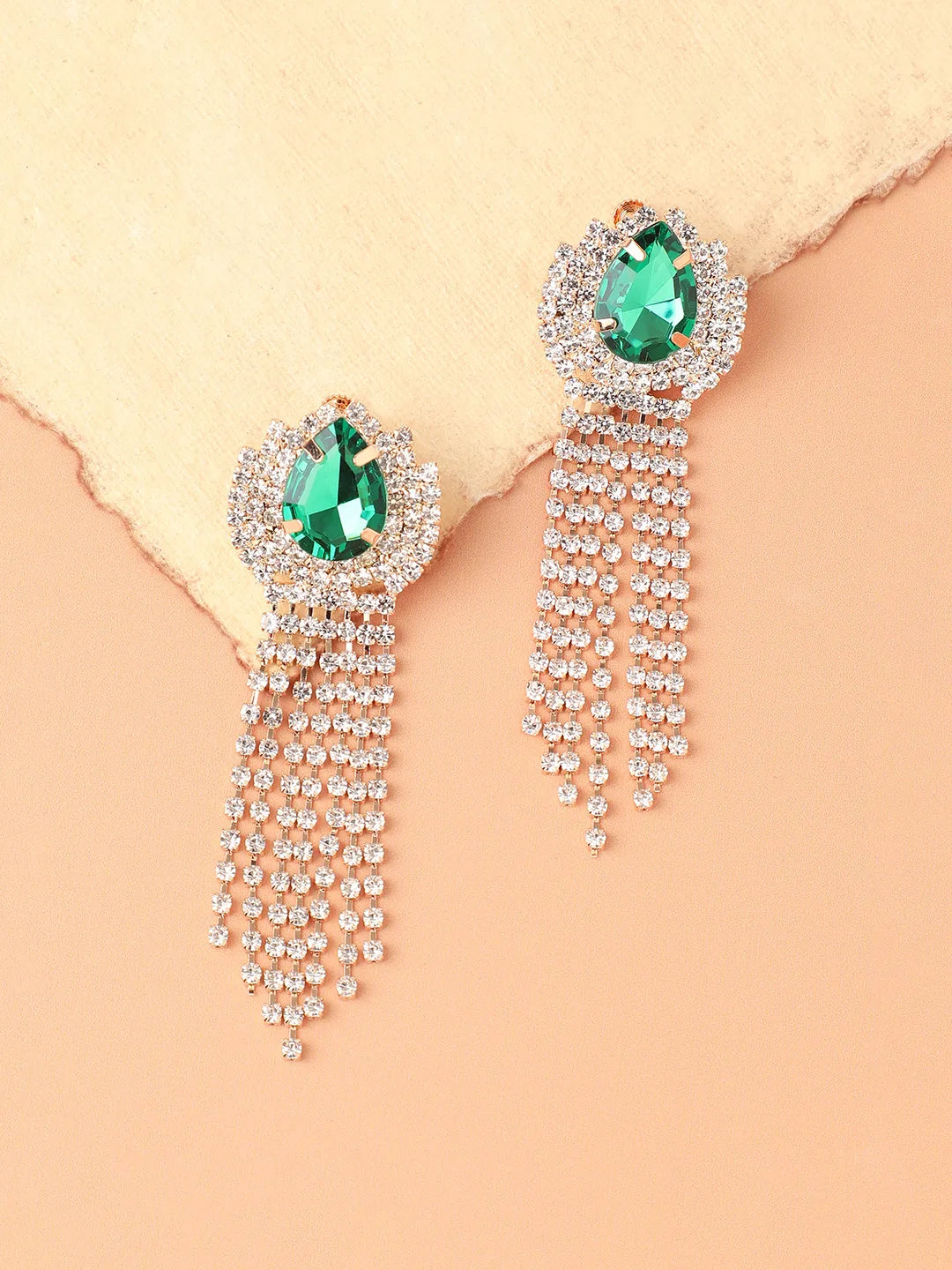 SOHI - Gold Plated Designer Stone Party Drop Earring