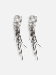 Silver Plated Designer Stone Party Drop Earring