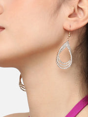 Gold Plated Designer Stone Party Drop Earring For Women