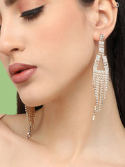 Silver Plated Designer Stone Party Drop Earring