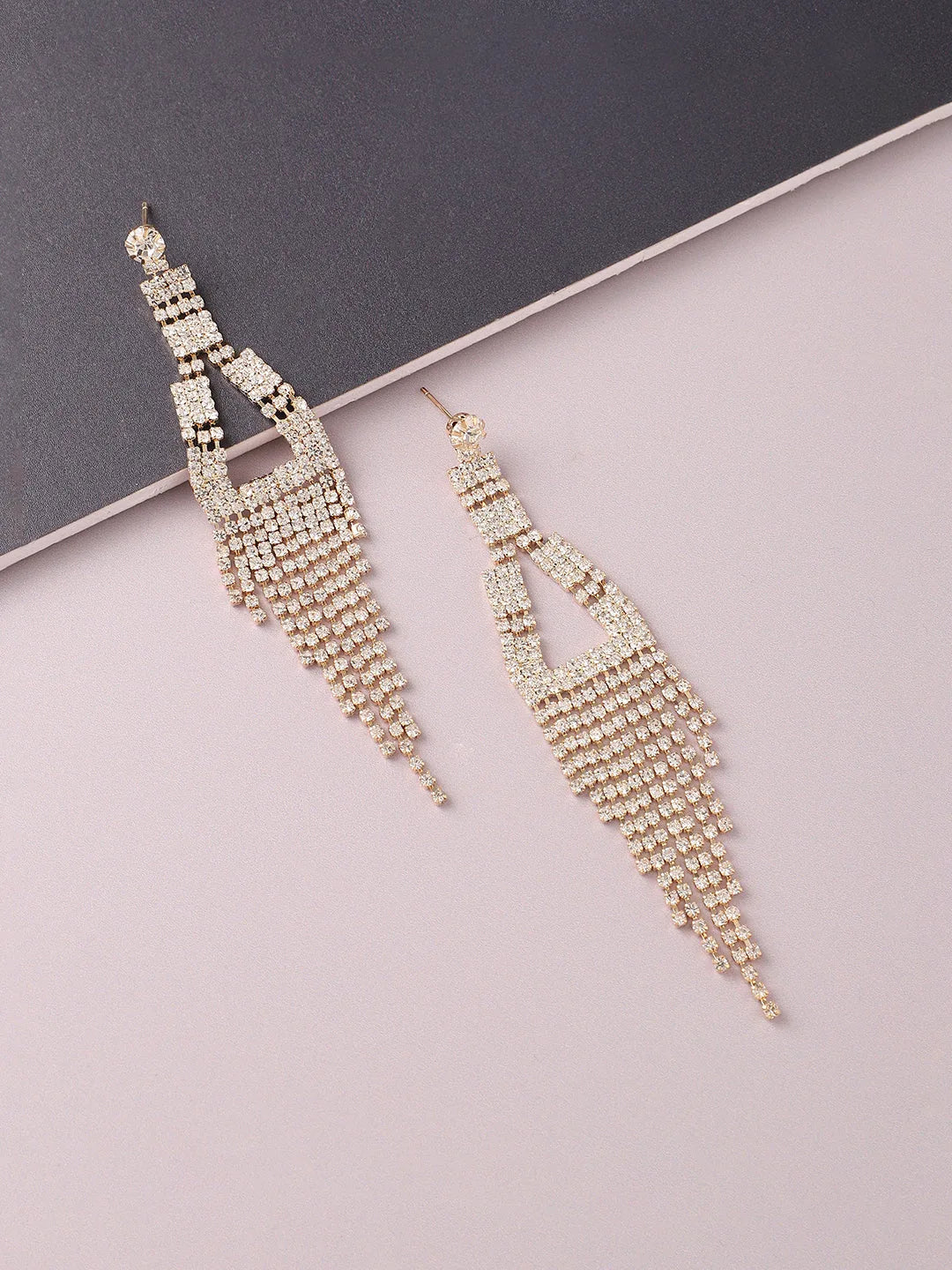 Silver Plated Designer Stone Party Drop Earring