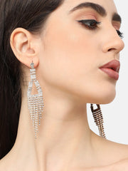 Silver Plated Designer Stone Party Drop Earring