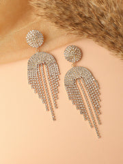 Silver Plated Designer Stone Party Drop Earring For Women