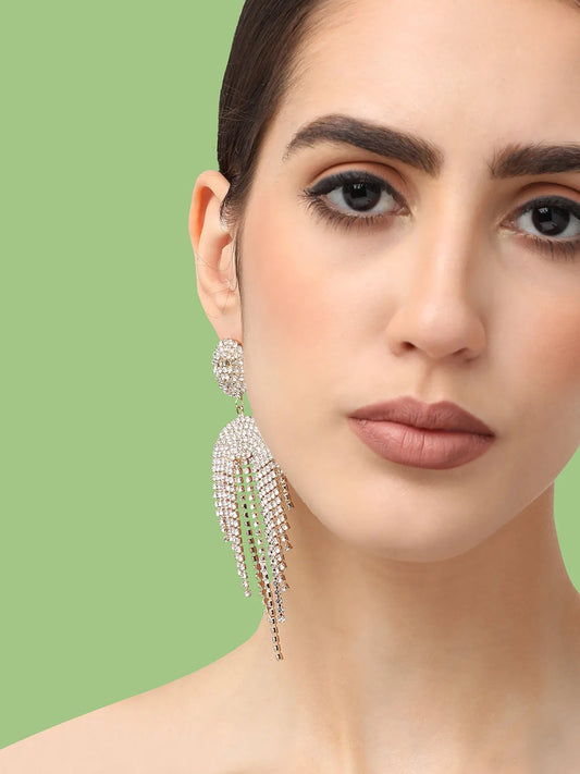 SOHI - Silver Plated Designer Stone Party Drop Earring For Women