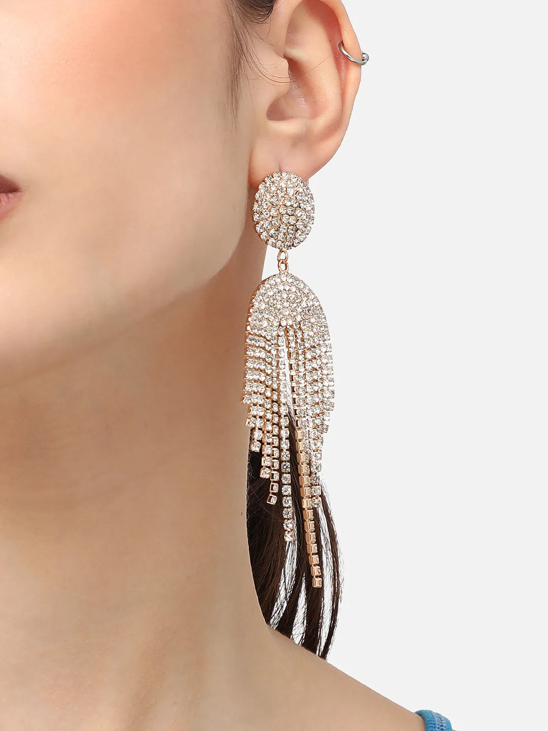 Silver Plated Designer Stone Party Drop Earring For Women