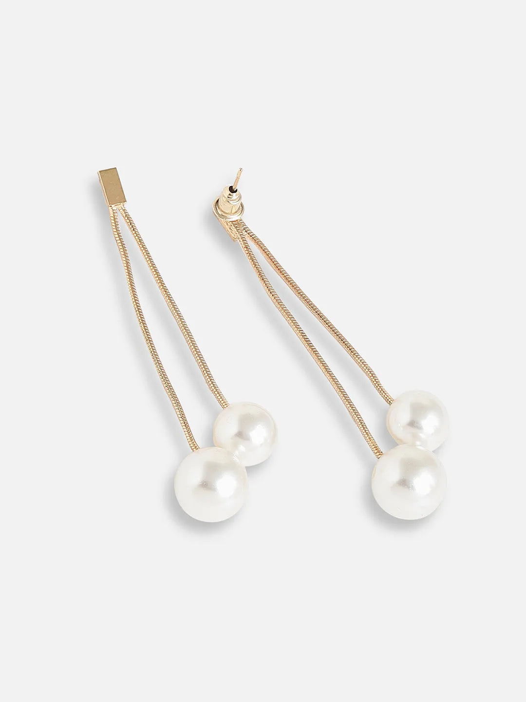 Gold Plated Pearls Party Drop Earring