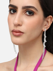 Silver Plated Designer Stone Party Drop Earring