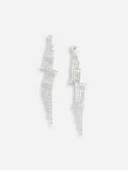 Silver Plated Designer Stone Party Drop Earring