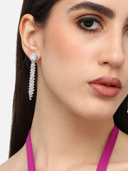 Silver Plated Designer Stone Party Drop Earring