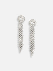 Silver Plated Designer Stone Party Drop Earring