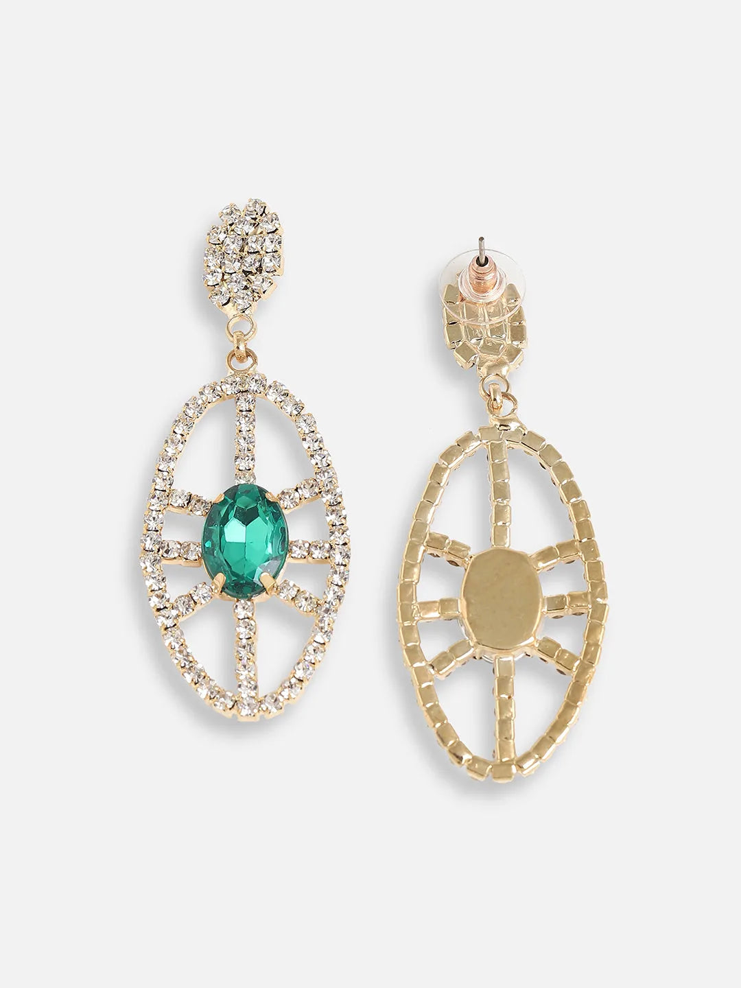 Gold Plated Designer Stone Party Drop Earring