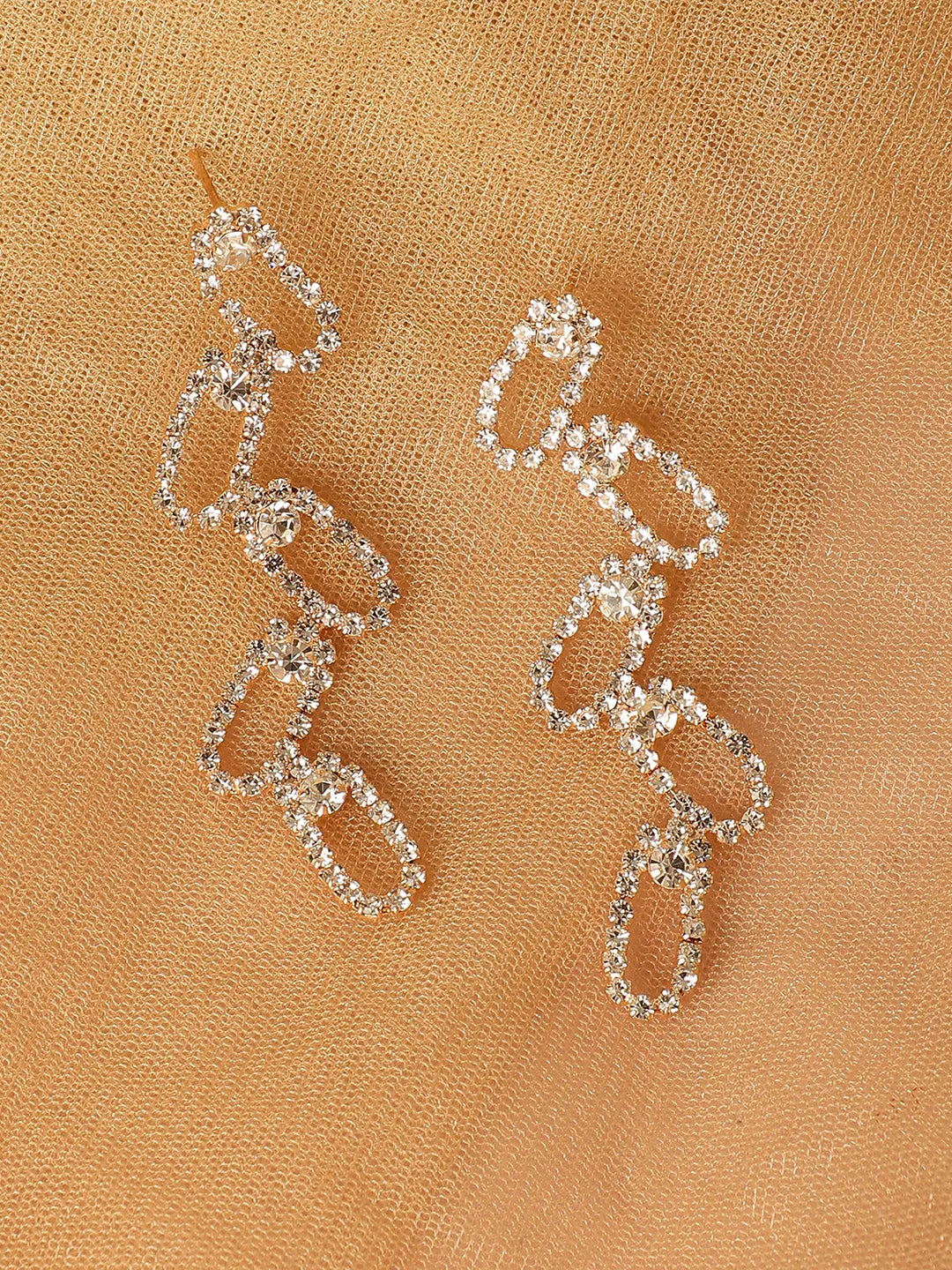 Silver Plated Designer Stone Party Drop Earring