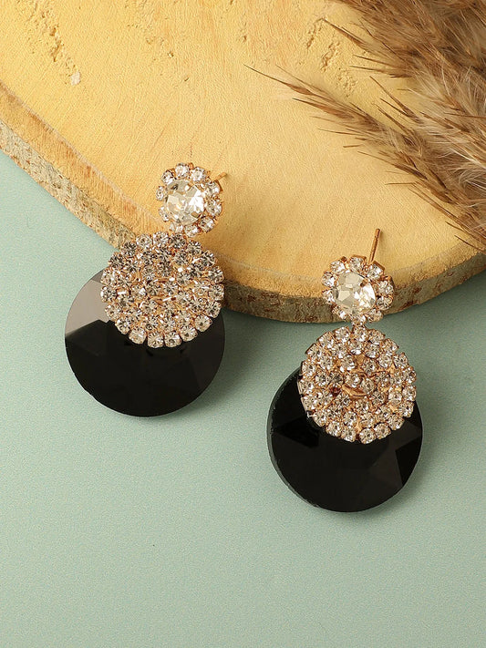 Gold Plated Designer Stone Party Drop Earring