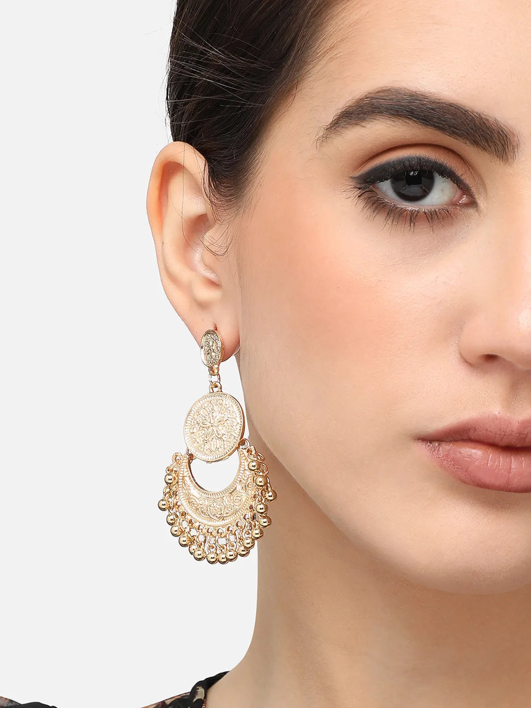 Gold Plated Designer Stone Party Drop Earring