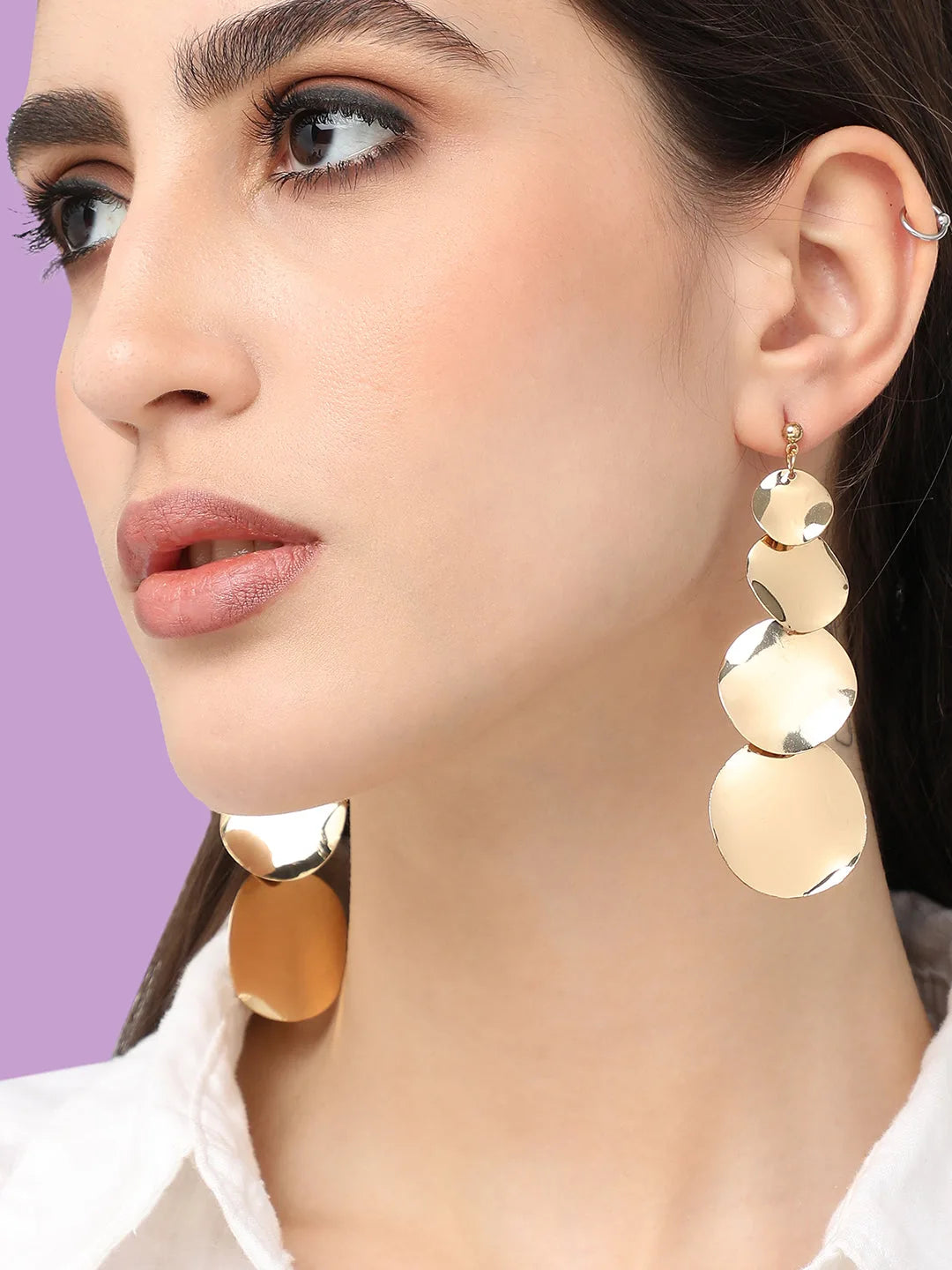 Gold Plated Designer Casual Drop Earring