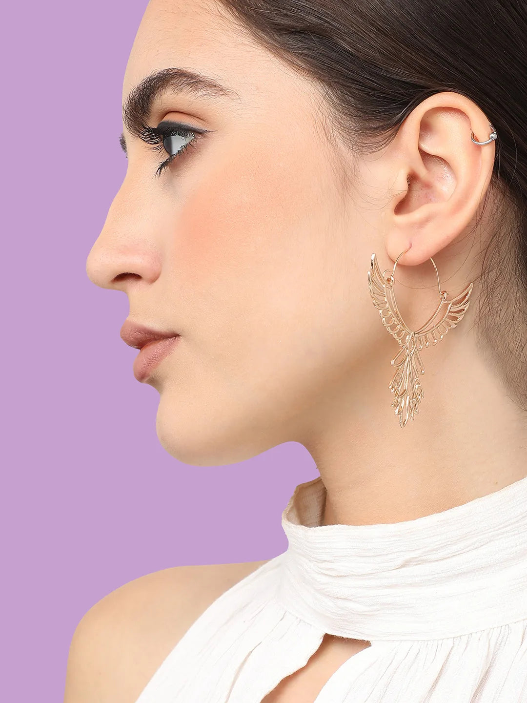 Gold Plated Designer Party Hoop Earring