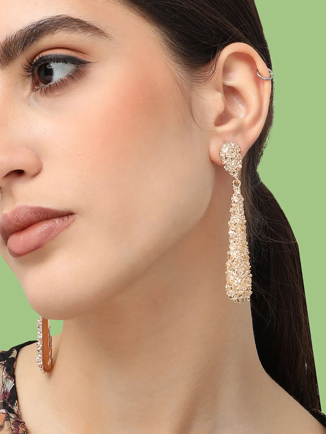 Gold Plated Designer Stone Party Drop Earring