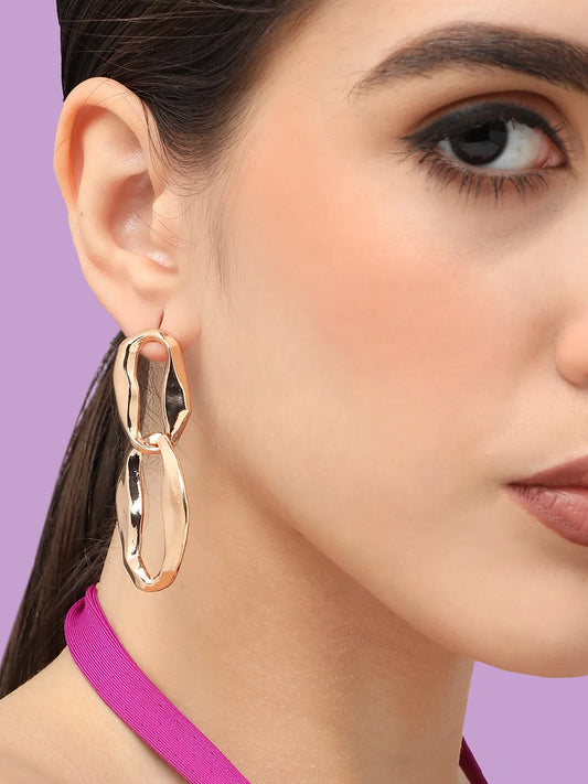 Gold Plated Designer Casual Drop Earring