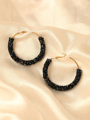 Gold Plated Designer Stone Casual Hoop Earring