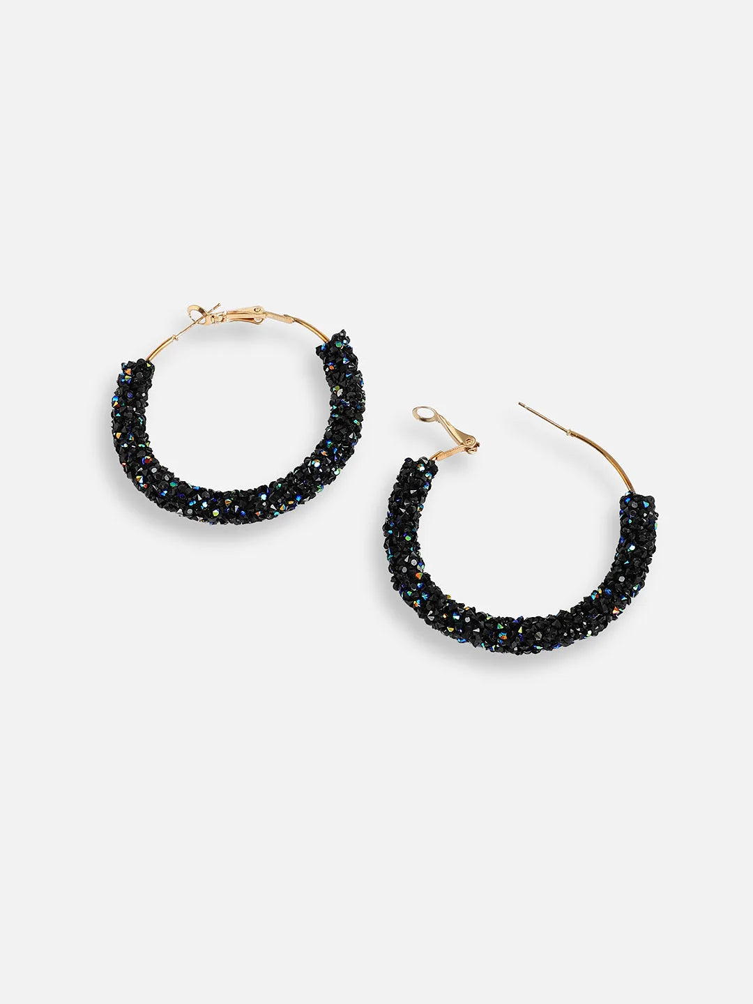 Gold Plated Designer Stone Casual Hoop Earring