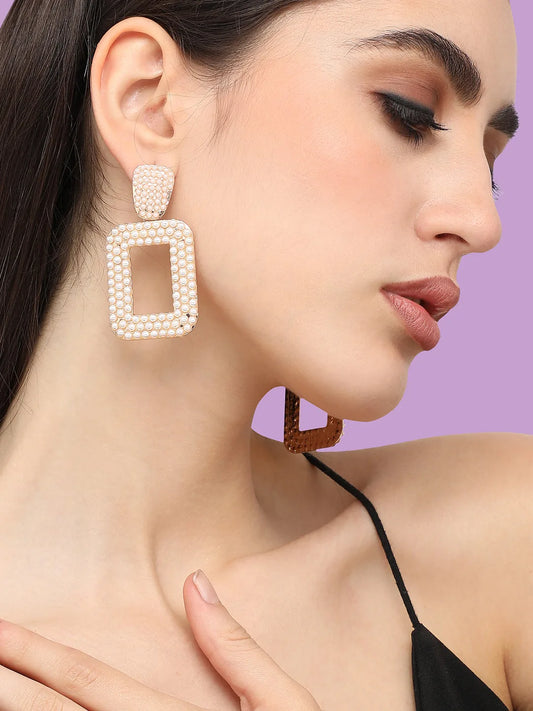 Gold Plated Designer Stone Party Drop Earring