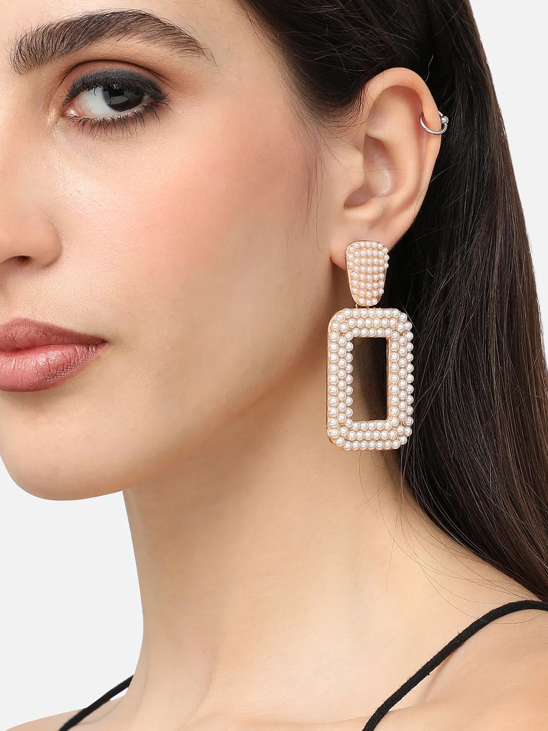 Gold Plated Designer Stone Party Drop Earring