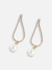 Gold Plated Pearls Party Drop Earring