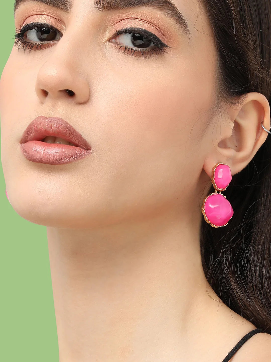 Gold Plated Designer Stone Party Drop Earring