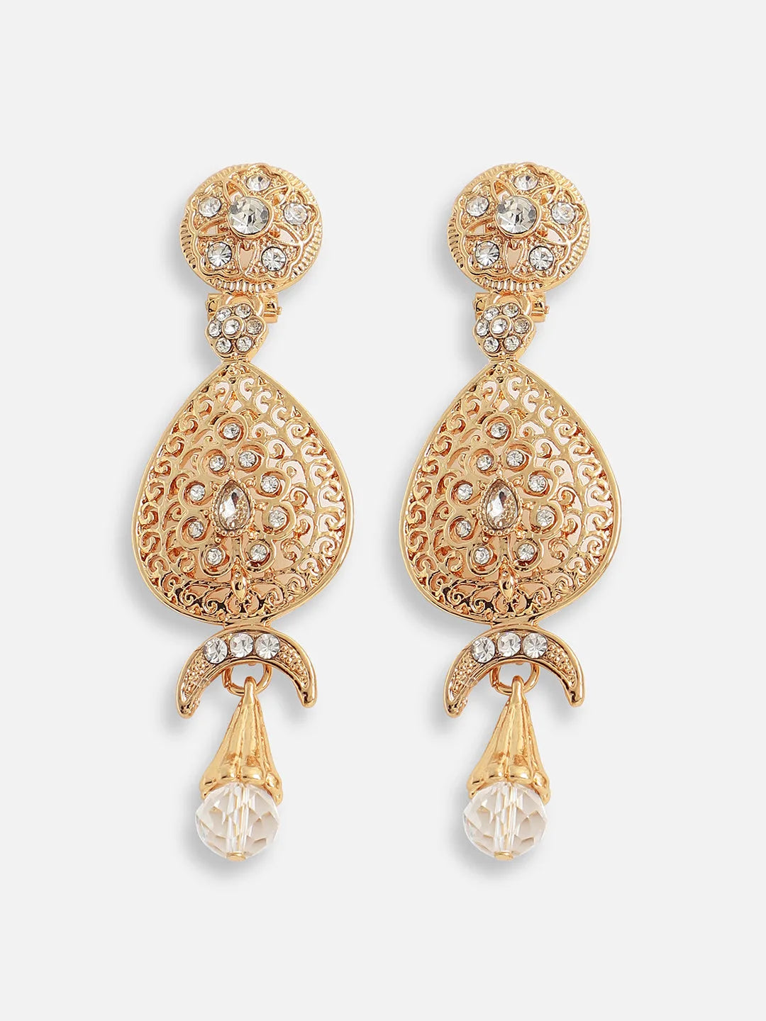 Gold Plated Designer Stone Party Drop Earring