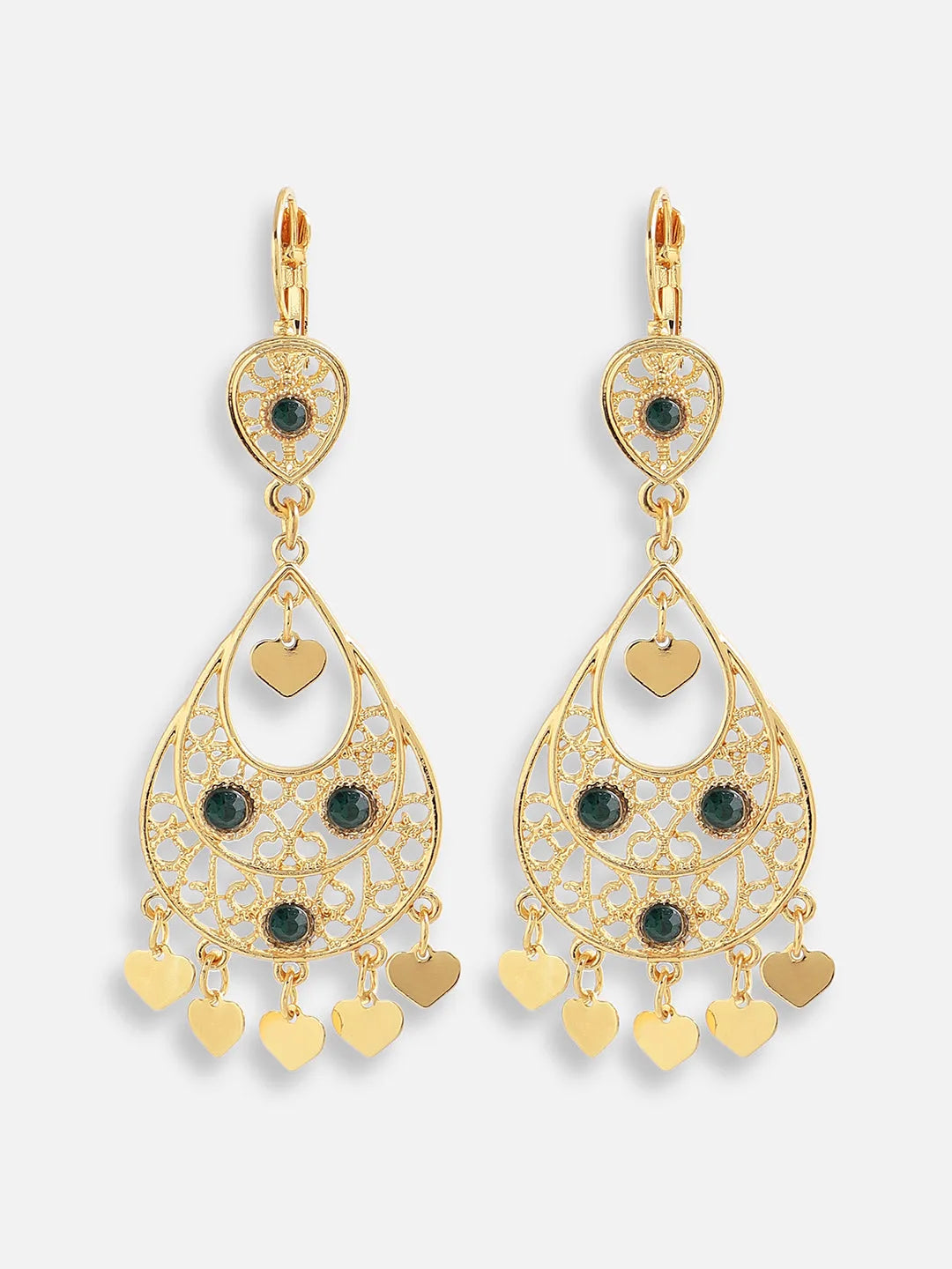 Gold Plated Designer Stone Party Drop Earring