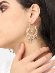 Gold Plated Designer Stone Party Drop Earring