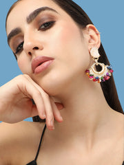 Gold Plated Designer Stone Party Drop Earring