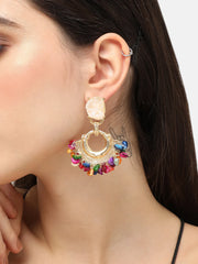 Gold Plated Designer Stone Party Drop Earring