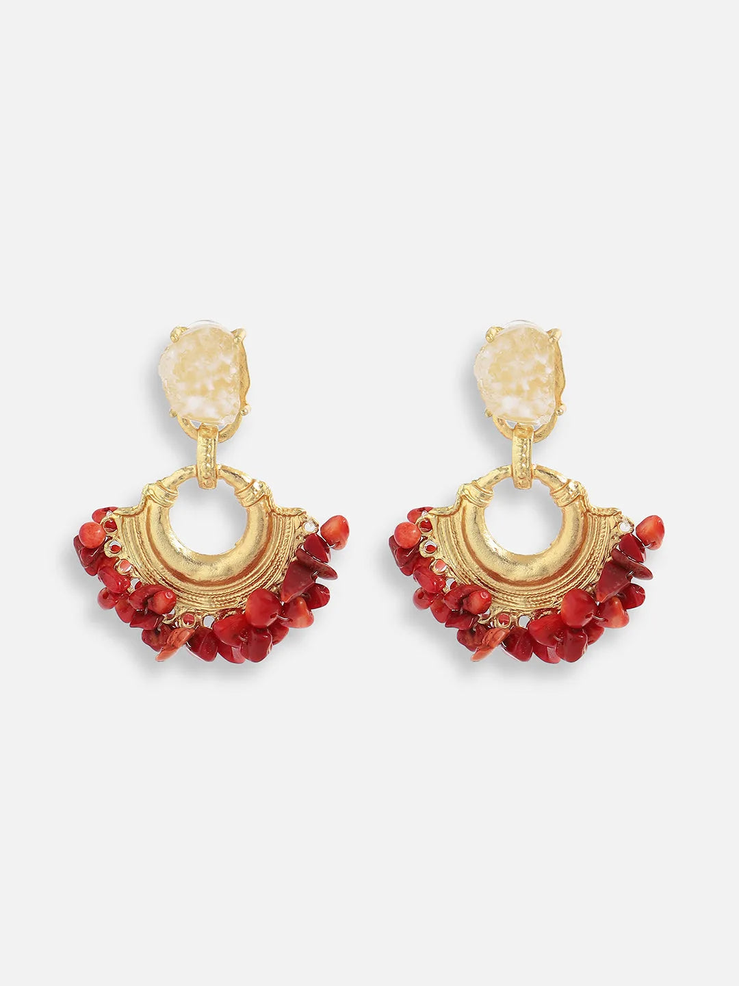 Gold Plated Designer Stone Party Drop Earring