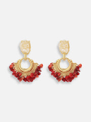 Gold Plated Designer Stone Party Drop Earring