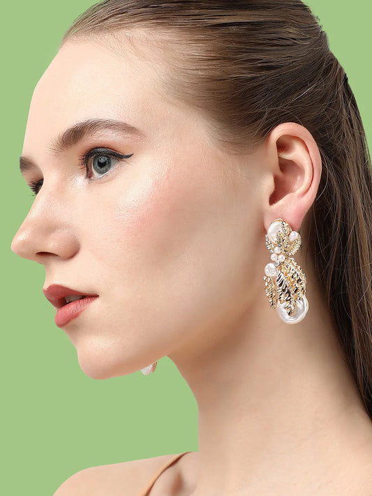 SOHI - Silver Plated Designer Stone Party Drop Earring