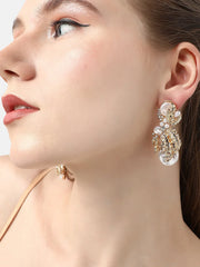 Silver Plated Designer Stone Party Drop Earring